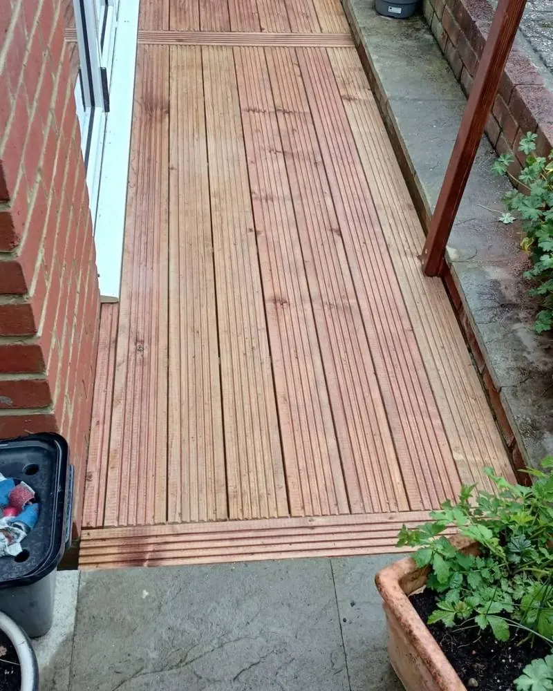 Finished garden decking