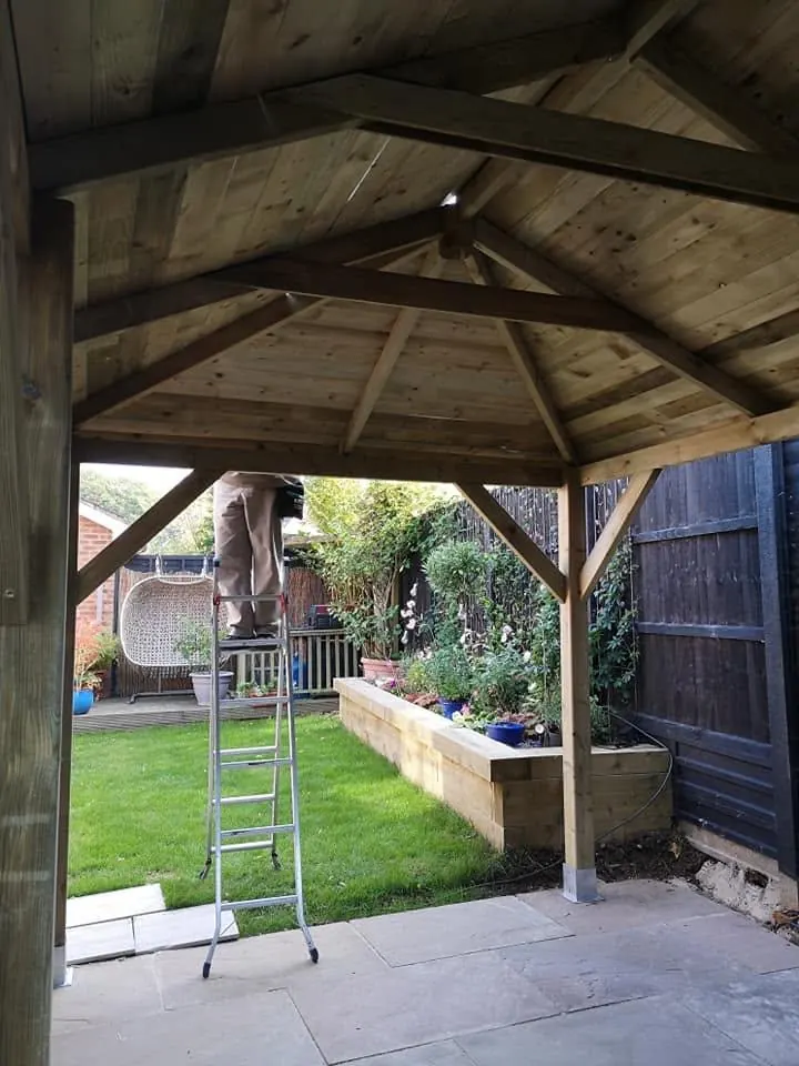 Finished timber garden gazebo