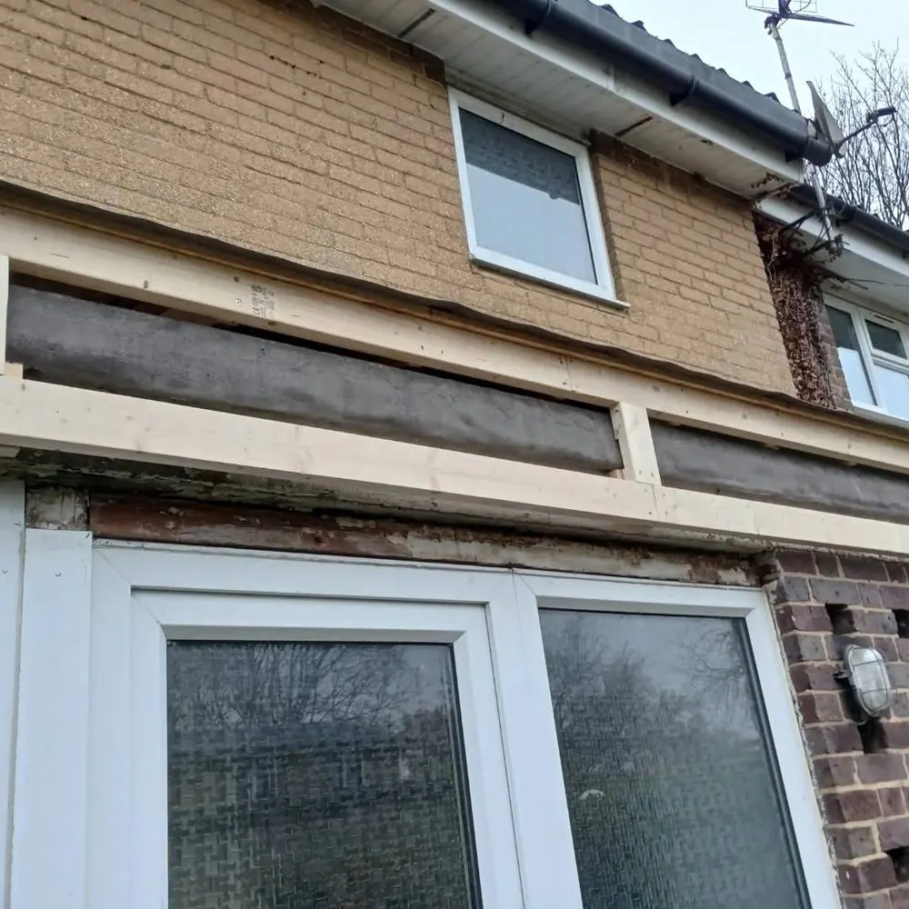 Old fascia and guttering before replacement