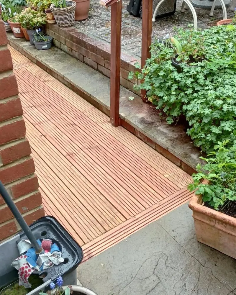 Finished decking walkway
